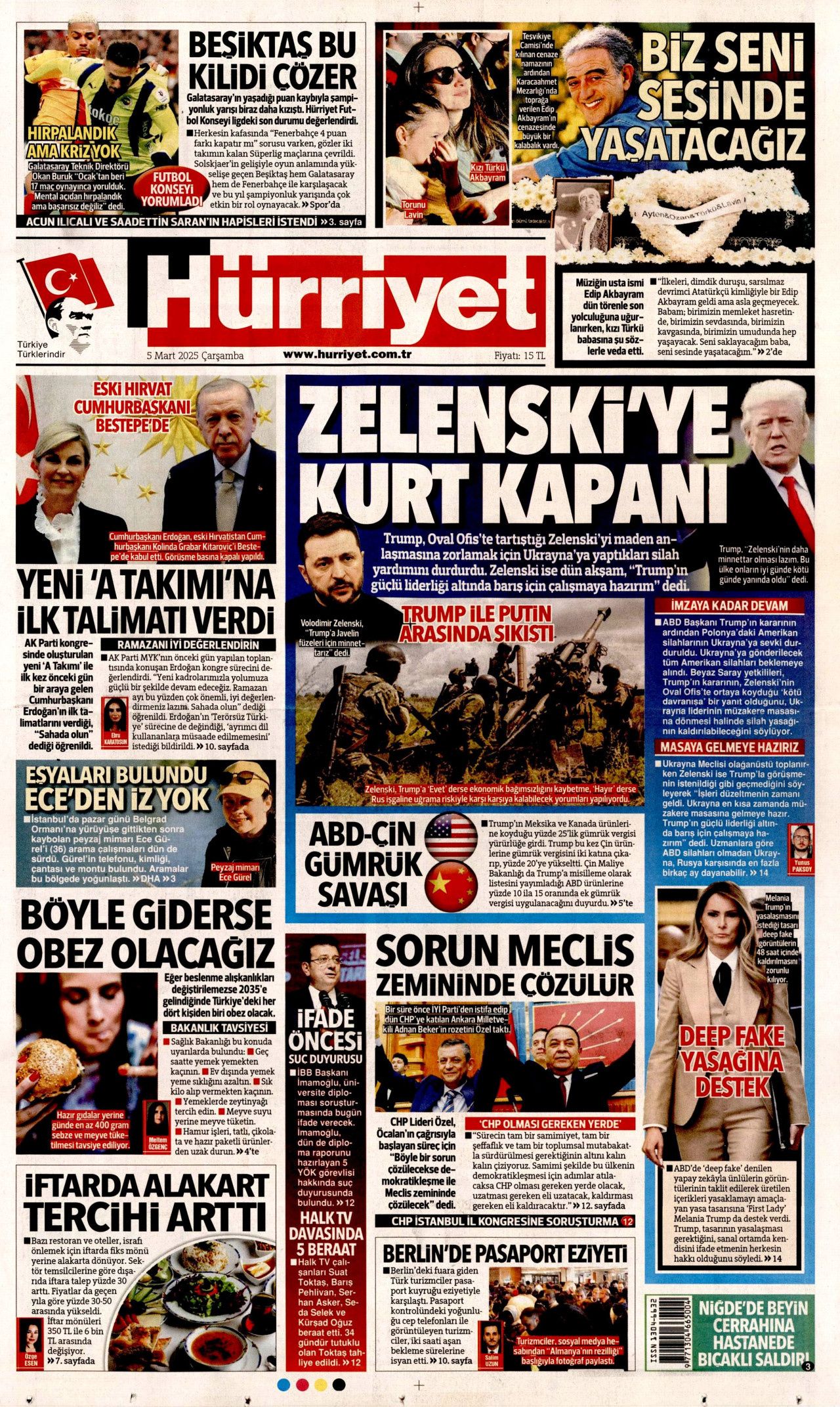 Terörü bitirme sürecinin yol haritası! İşte kırmızı çizgilerimiz... 5 Mart Çarşamba gazete manşetleri! 2