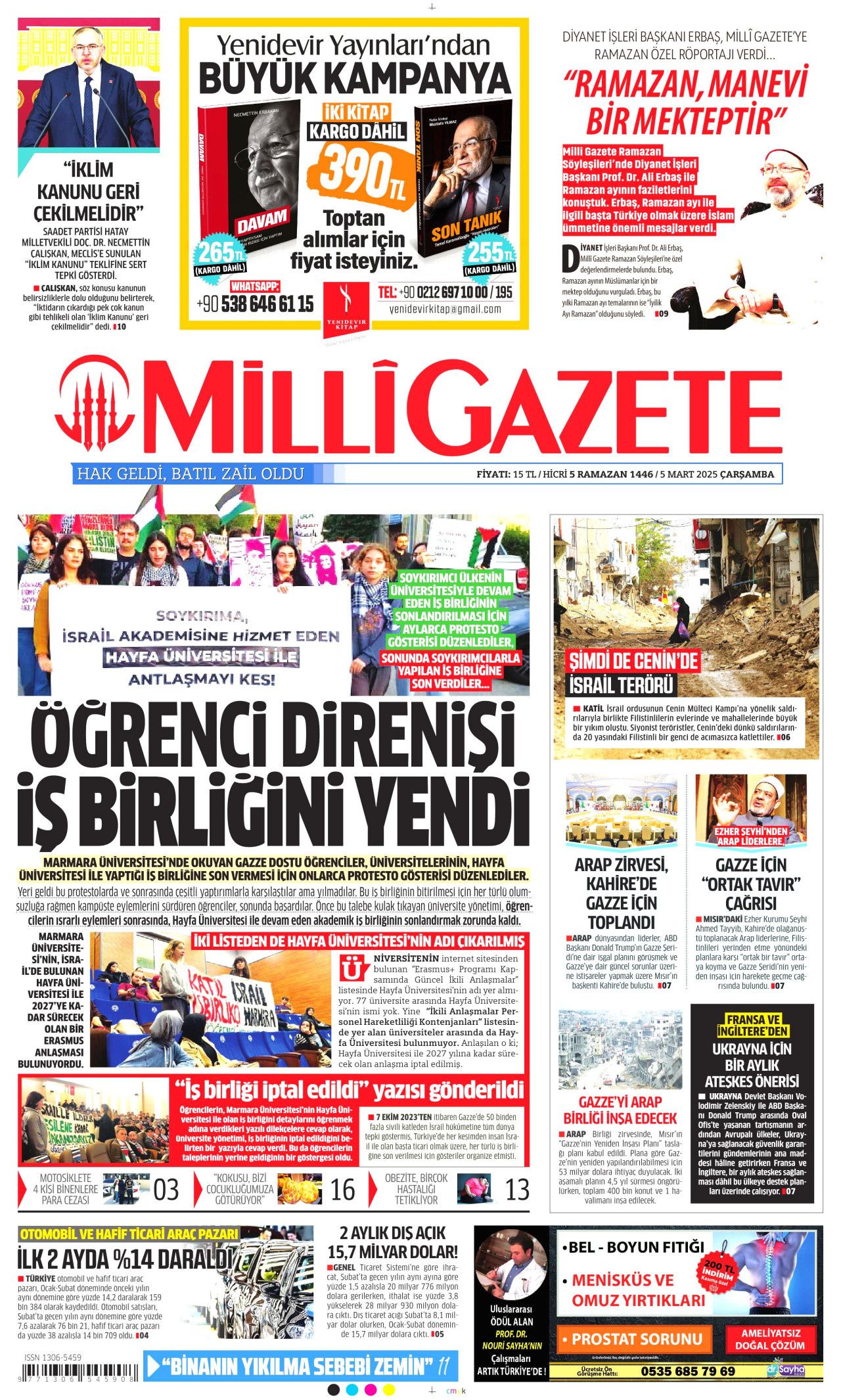 Terörü bitirme sürecinin yol haritası! İşte kırmızı çizgilerimiz... 5 Mart Çarşamba gazete manşetleri! 17