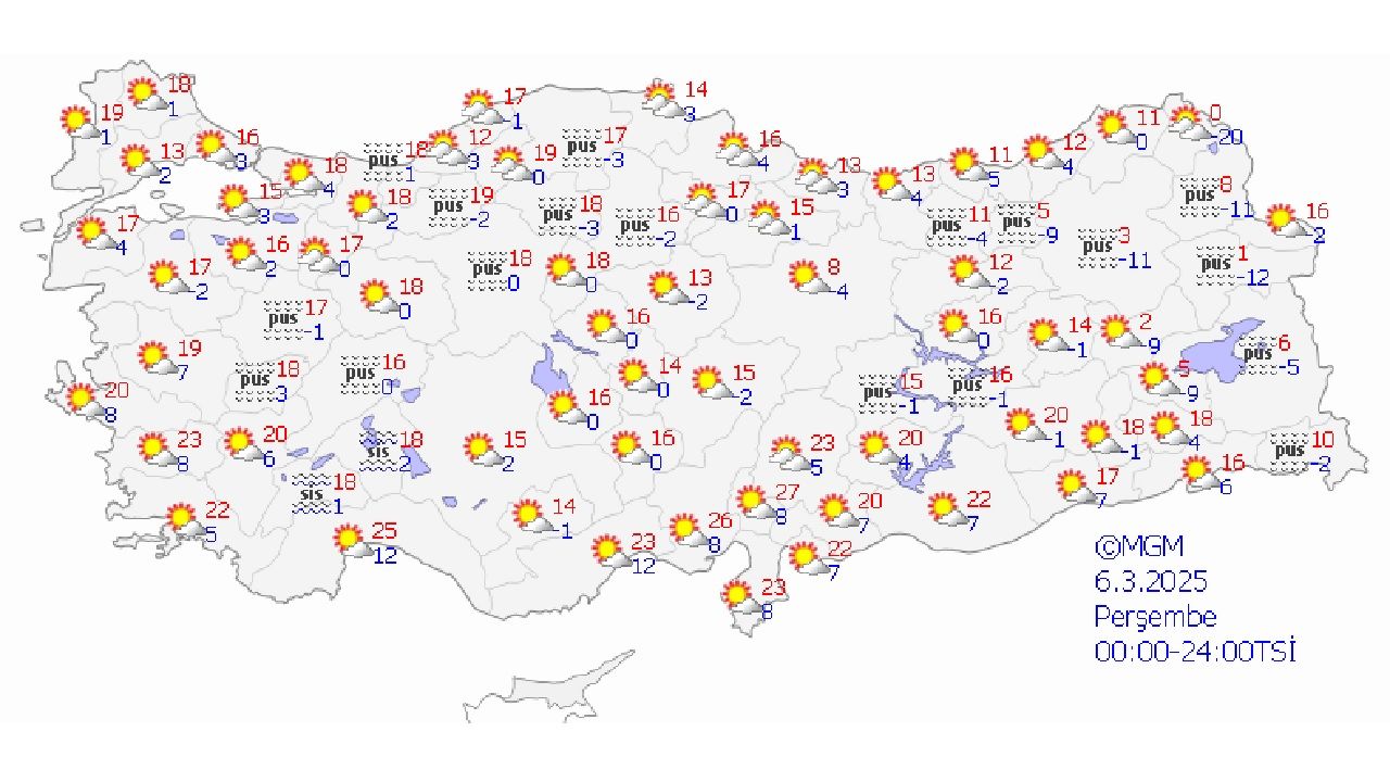 6 Mart 2025 Yurt geneli hava durumu! Sıcaklıklar mevsim normallerinin üzerinde seyredecek... 1