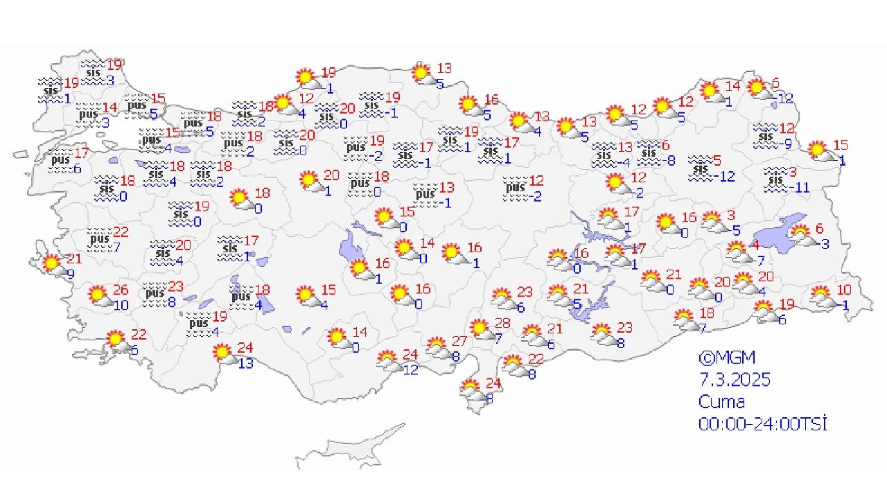 7 Mart 2025 Cuma yurt genelinde hava durumu! Sıcaklıklar mevsim normalleri üzerinde seyredecek... 1