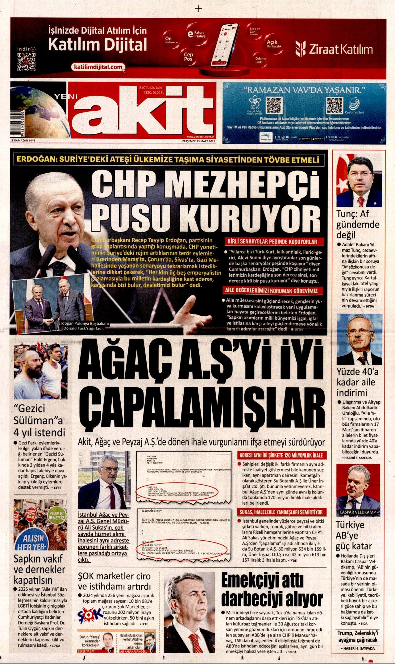Kıtalararası vergi füzeleri! Gümrük savaşları resmen başladı...  13 Mart Perşembe gazete manşetleri 14