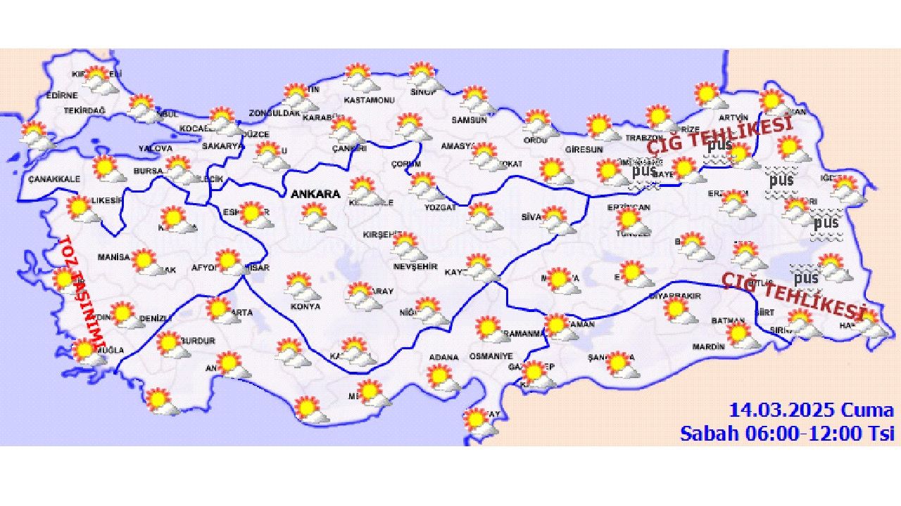 Meteoroloji'den 14 Mart 2025 Cuma günü hava durumu raporu yayınlandı! Aniden yükselen sıcaklıklara dikkat! 4