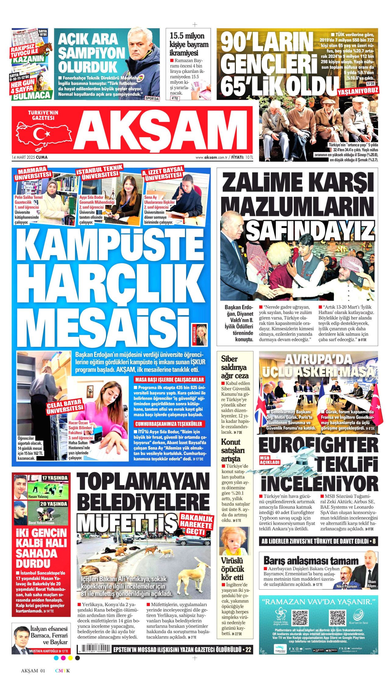 Suriye'de kabineye Alevi, Kürt ve Dürzi isimler de alınacak! Kadın bakan geliyor... İşte 14 Mart Cuma gazete manşetleri 10
