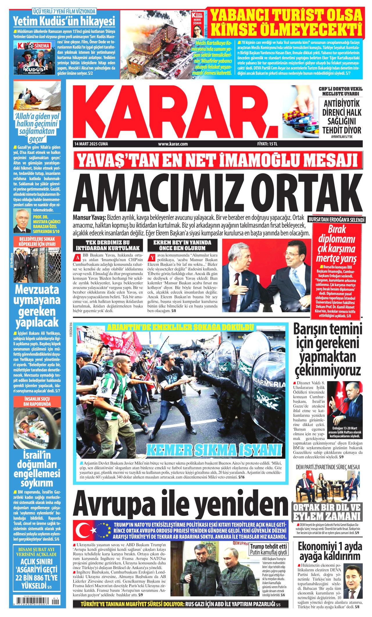 Suriye'de kabineye Alevi, Kürt ve Dürzi isimler de alınacak! Kadın bakan geliyor... İşte 14 Mart Cuma gazete manşetleri 9