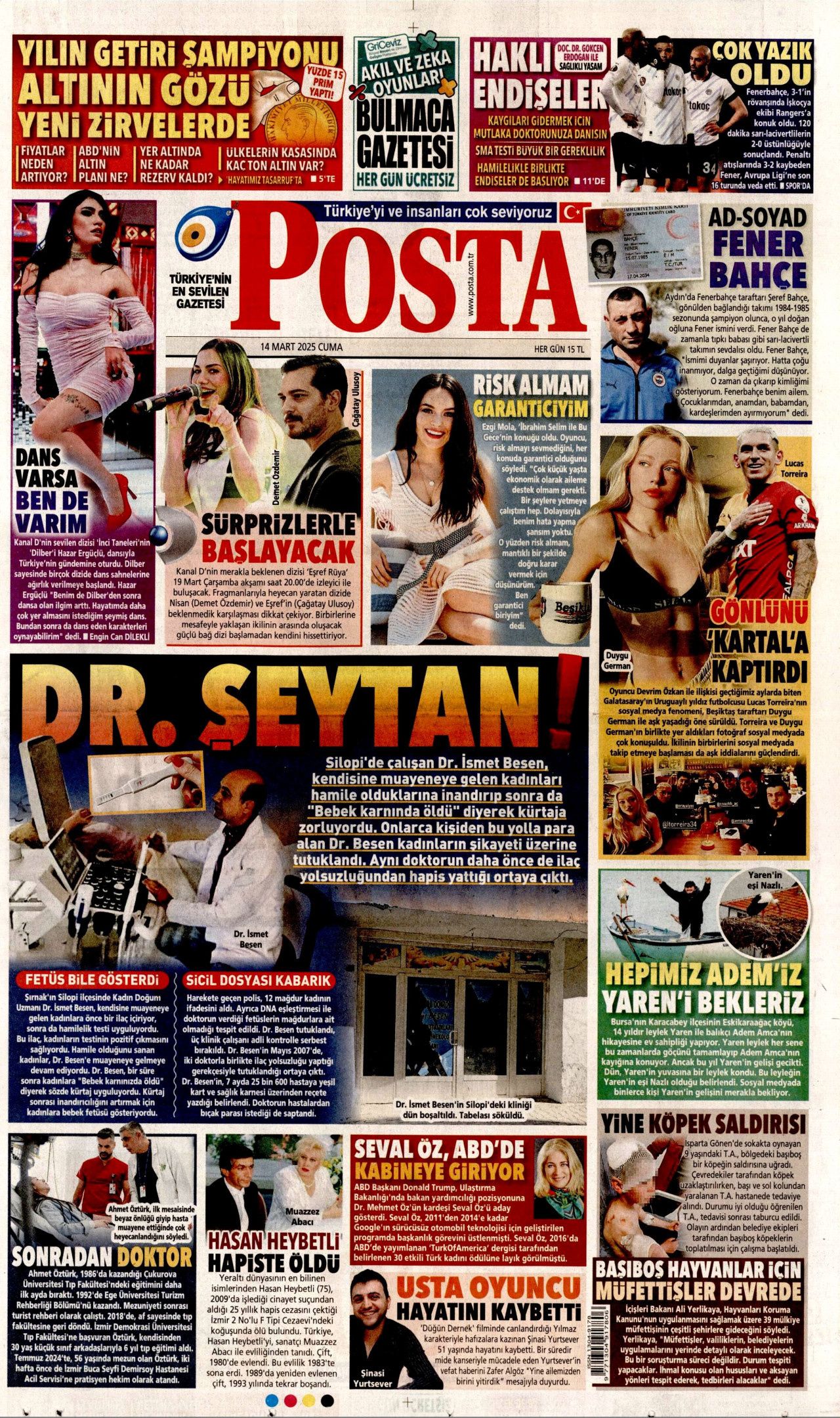 Suriye'de kabineye Alevi, Kürt ve Dürzi isimler de alınacak! Kadın bakan geliyor... İşte 14 Mart Cuma gazete manşetleri 14