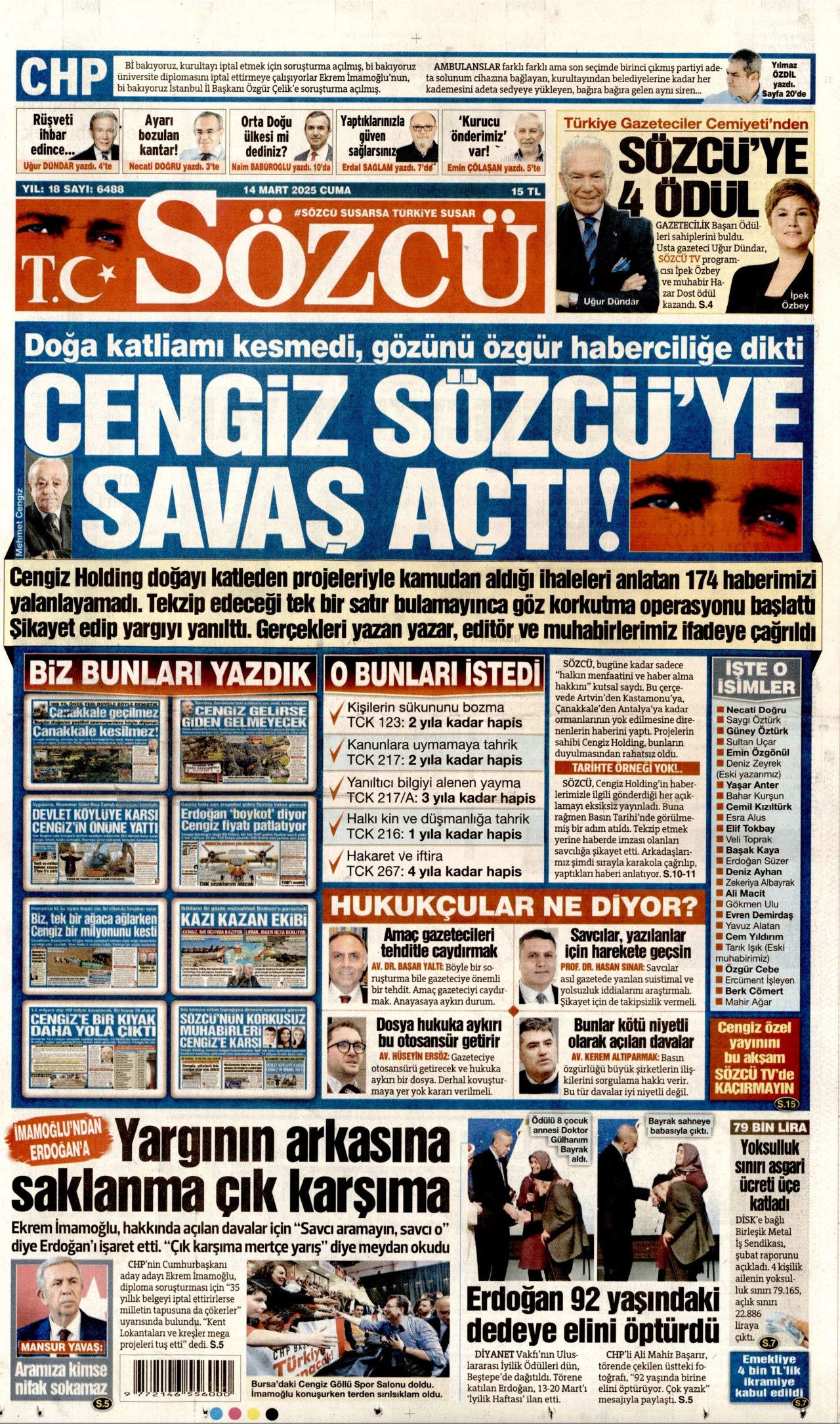 Suriye'de kabineye Alevi, Kürt ve Dürzi isimler de alınacak! Kadın bakan geliyor... İşte 14 Mart Cuma gazete manşetleri 7