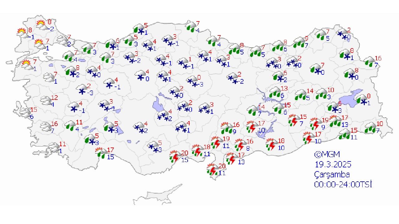 19 Mart 2025 Çarşamba Türkiye genelinde hava nasıl olacak? Başta İstanbul, Ankara ve İzmir olmak üzere il il beklenen sıcaklıklar... 1