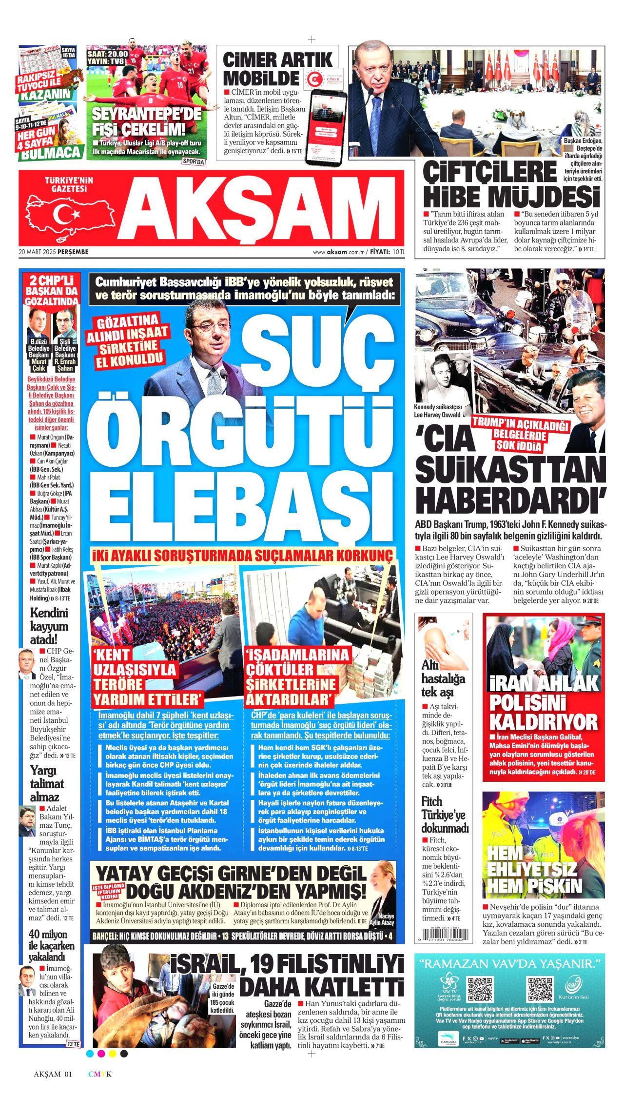 Ekrem İmamoğlu gözaltısı manşetlerde! Hangi gazete nasıl gördü? İşte 20 Mart Perşembe gazete manşetleri... 7