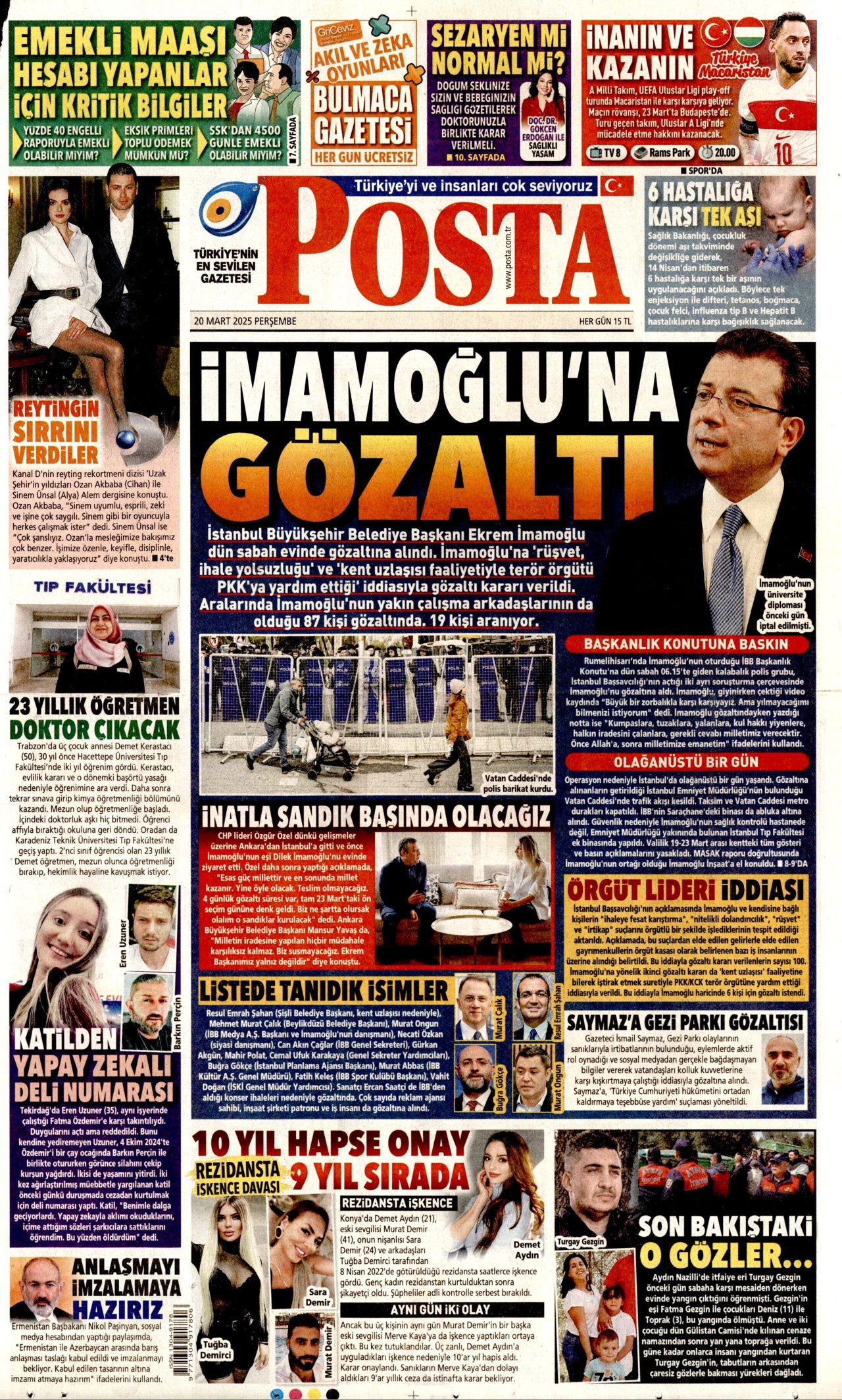 Ekrem İmamoğlu gözaltısı manşetlerde! Hangi gazete nasıl gördü? İşte 20 Mart Perşembe gazete manşetleri... 12