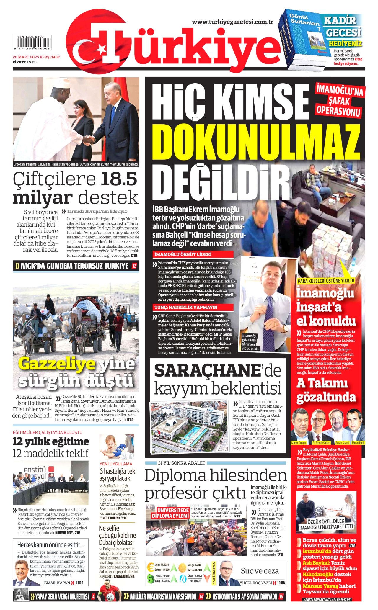 Ekrem İmamoğlu gözaltısı manşetlerde! Hangi gazete nasıl gördü? İşte 20 Mart Perşembe gazete manşetleri... 5