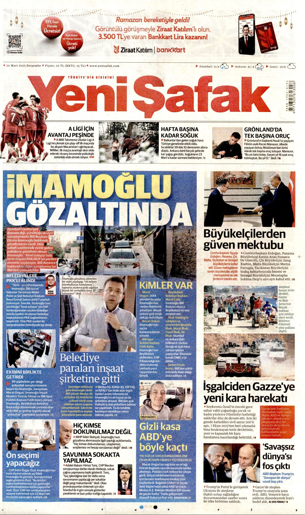 Ekrem İmamoğlu gözaltısı manşetlerde! Hangi gazete nasıl gördü? İşte 20 Mart Perşembe gazete manşetleri... 6
