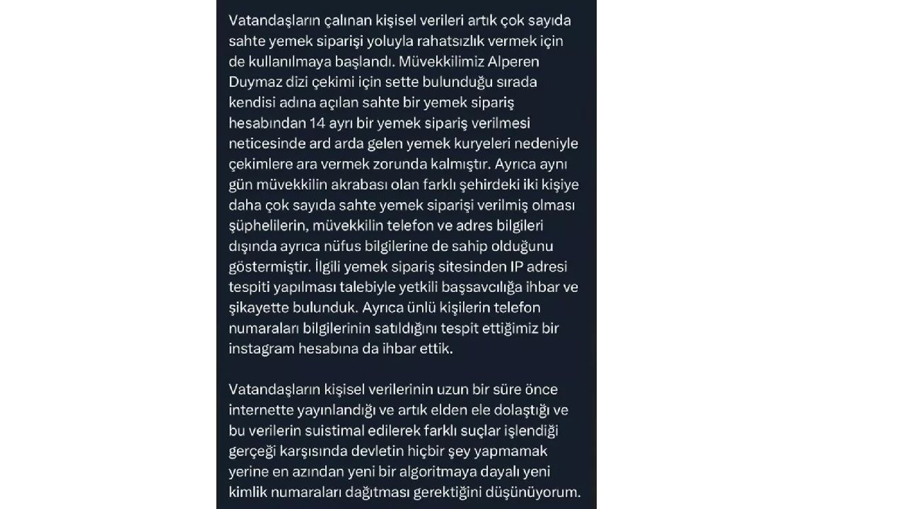 Alperen Duymaz'a sette büyük şok! Kişisel bilgileriyle 14 kez yemek siparişi verildi, savcılığa başvurdu 4