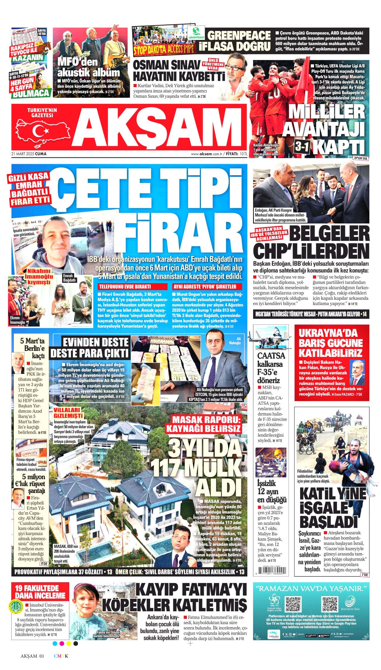 Ekrem İmamoğlu'nu neler bekliyor? 4 ihtimal var... İşte 21 Mart Cuma gazete manşetleri... 9