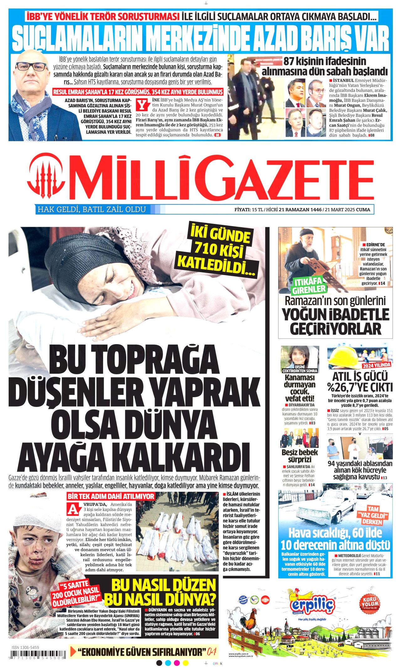Ekrem İmamoğlu'nu neler bekliyor? 4 ihtimal var... İşte 21 Mart Cuma gazete manşetleri... 11