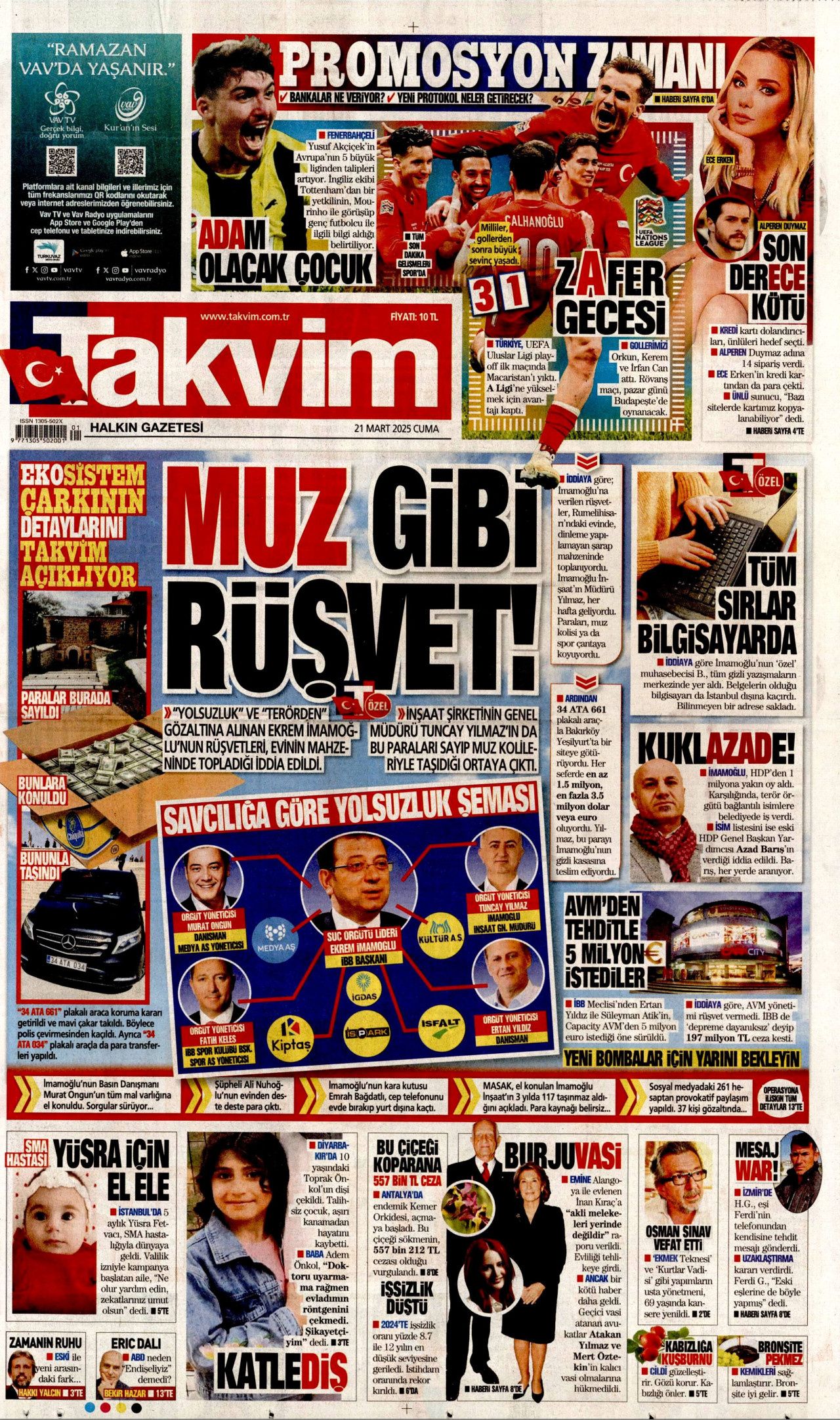 Ekrem İmamoğlu'nu neler bekliyor? 4 ihtimal var... İşte 21 Mart Cuma gazete manşetleri... 16