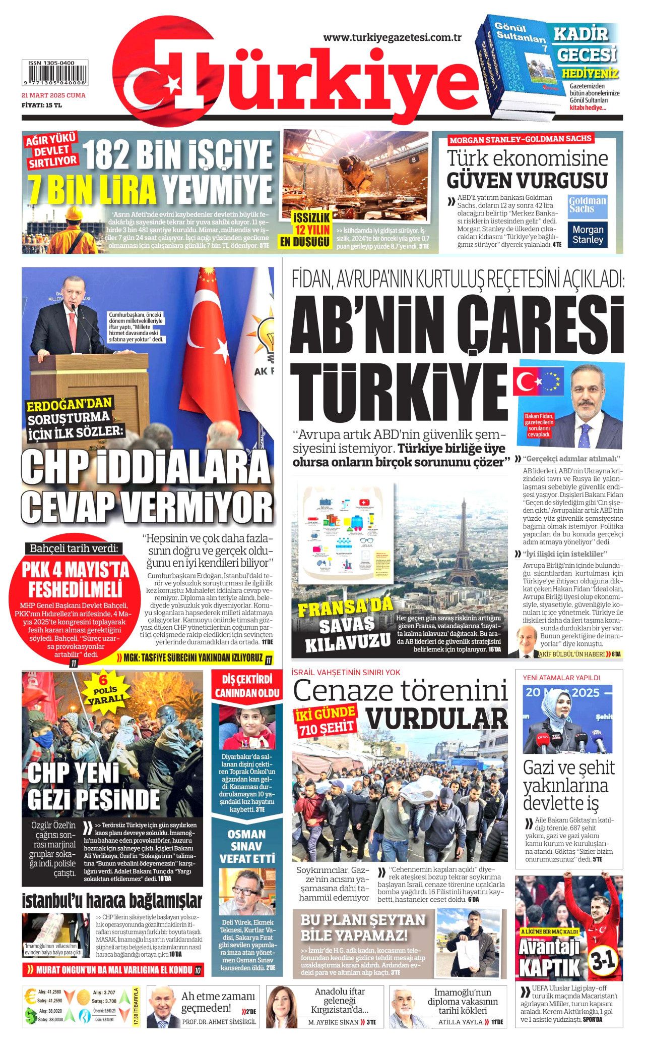 Ekrem İmamoğlu'nu neler bekliyor? 4 ihtimal var... İşte 21 Mart Cuma gazete manşetleri... 4
