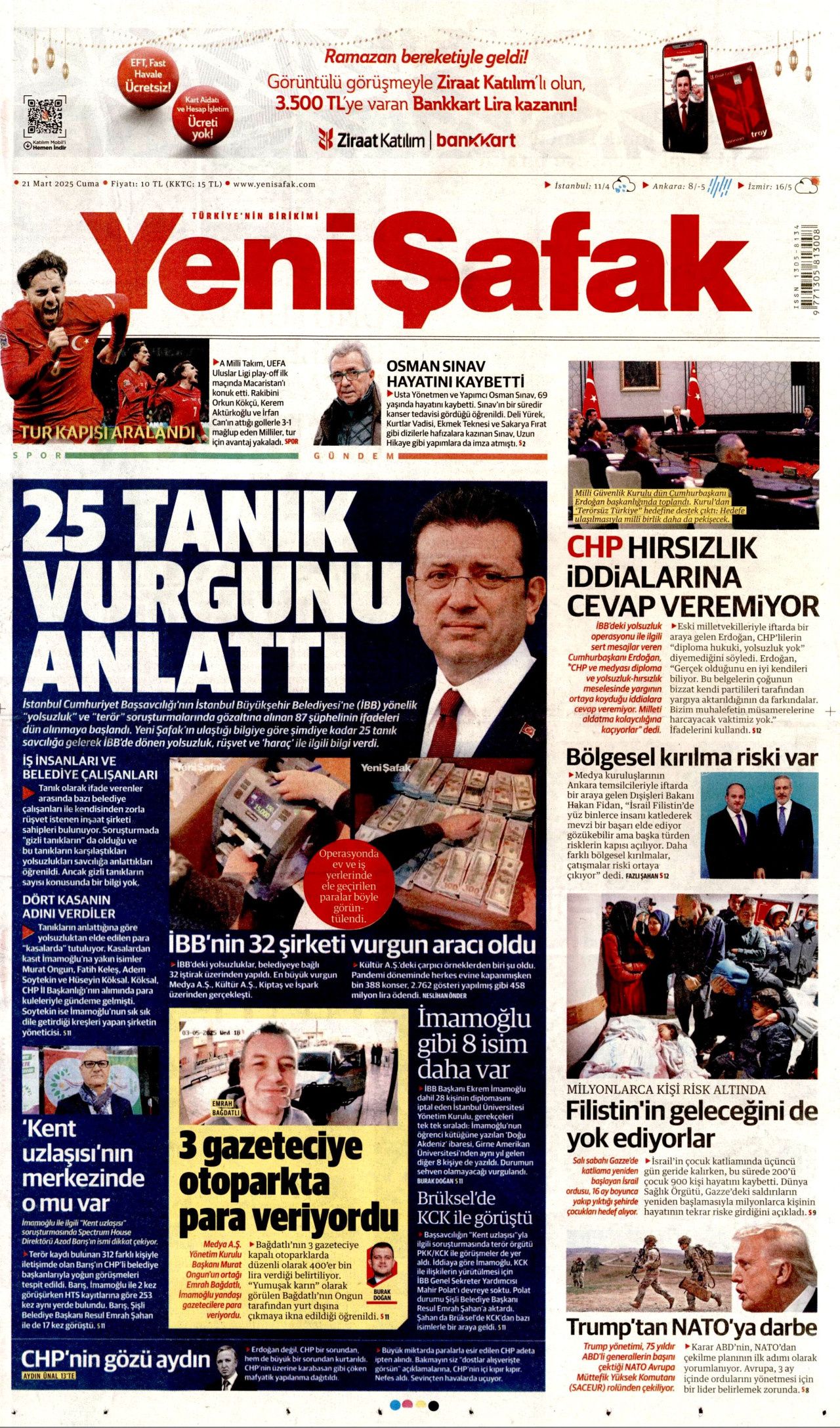 Ekrem İmamoğlu'nu neler bekliyor? 4 ihtimal var... İşte 21 Mart Cuma gazete manşetleri... 3