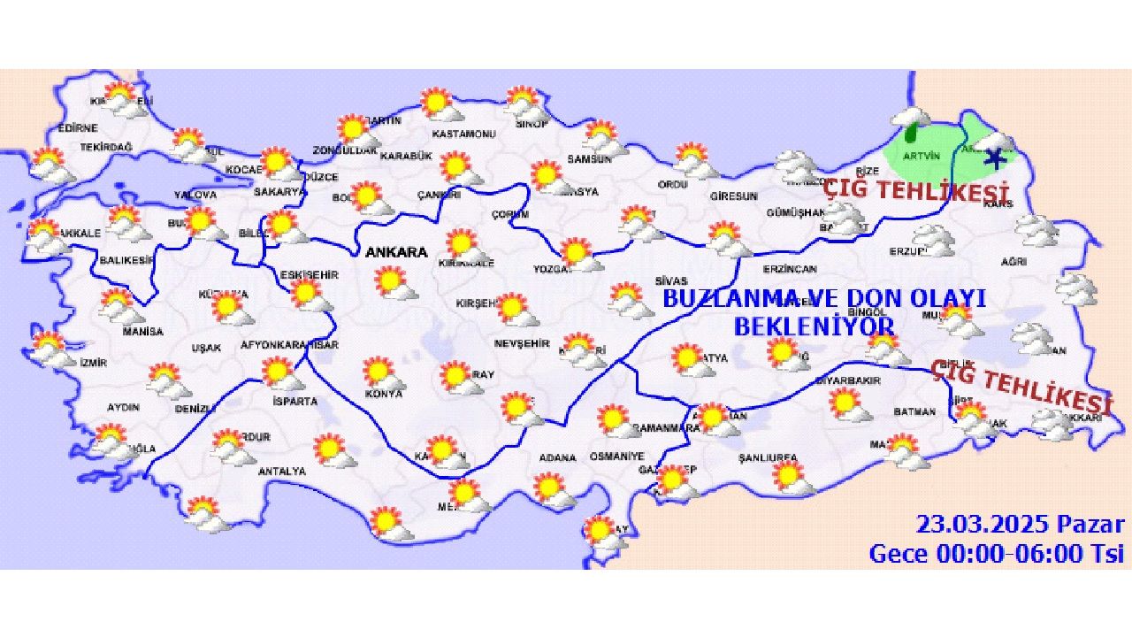 23 Mart 2025 Pazar yurt geneli hava durumu! Sıcaklıklar 6-8 derece yükseliyor... 1