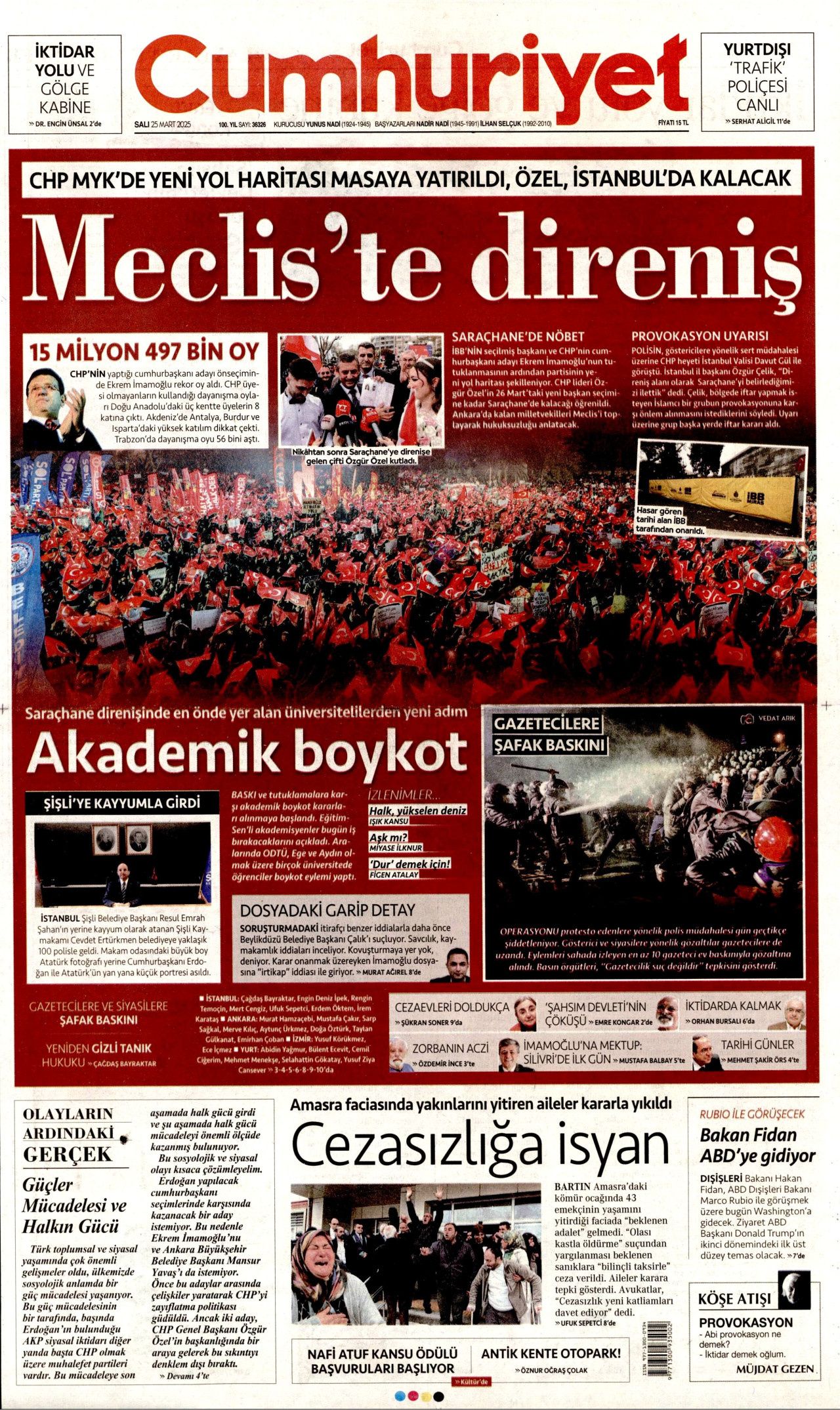 Piyasalar umursamadı! Kirli ellerin kaos senaryosu tutmadı! İşte 25 Mart Salı gazete manşetleri 8