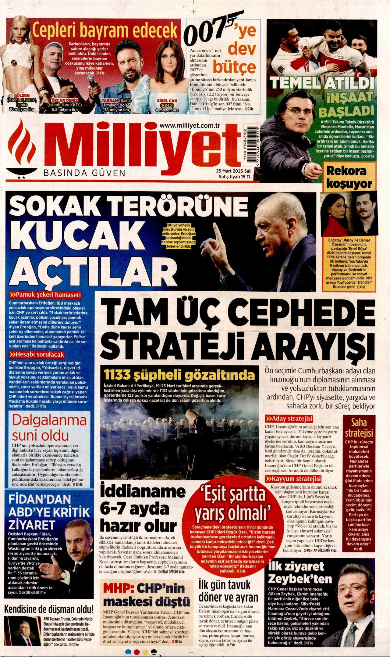 Piyasalar umursamadı! Kirli ellerin kaos senaryosu tutmadı! İşte 25 Mart Salı gazete manşetleri 9