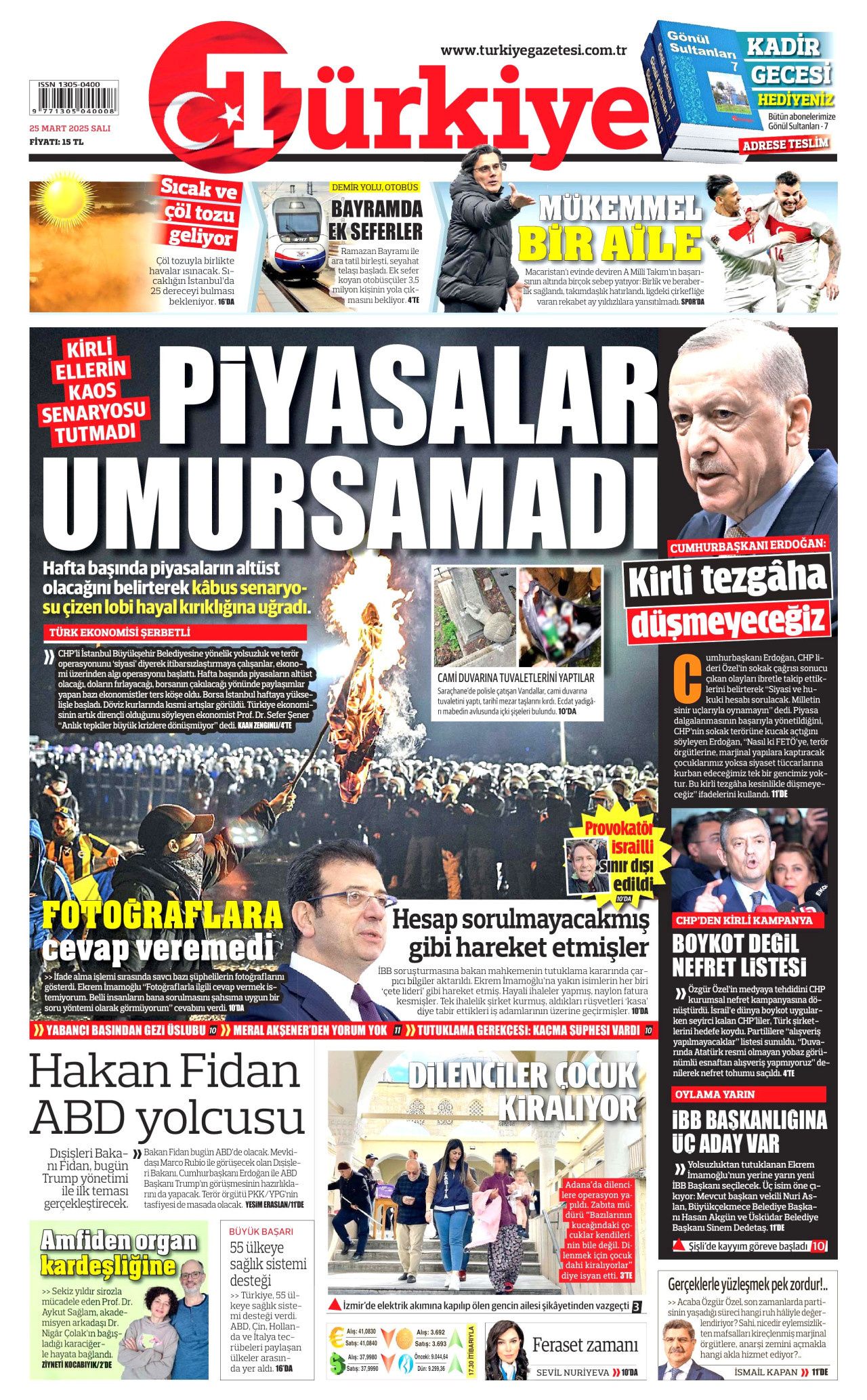 Piyasalar umursamadı! Kirli ellerin kaos senaryosu tutmadı! İşte 25 Mart Salı gazete manşetleri 1