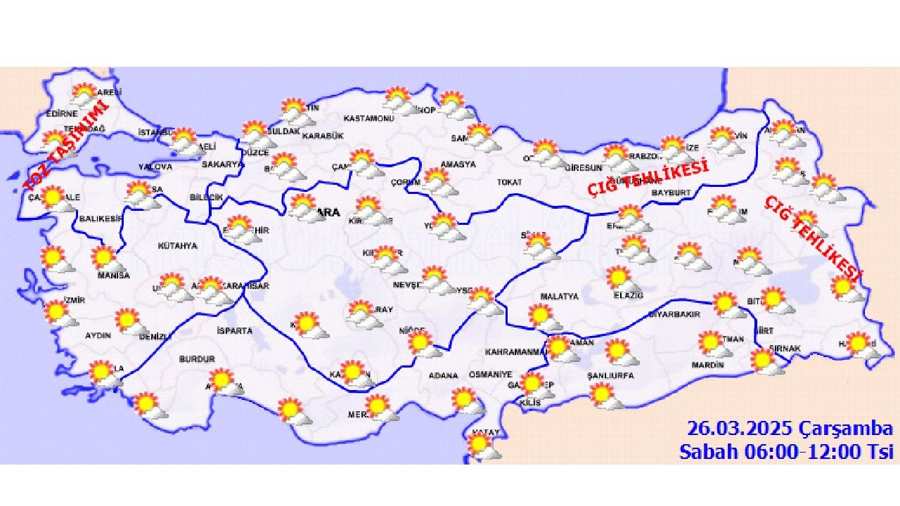 26 Mart 2025 Türkiye geneli hava durumu! Başta İstanbul, Ankara, İzmir ve Bursa'da beklenen sıcaklıklar... 3