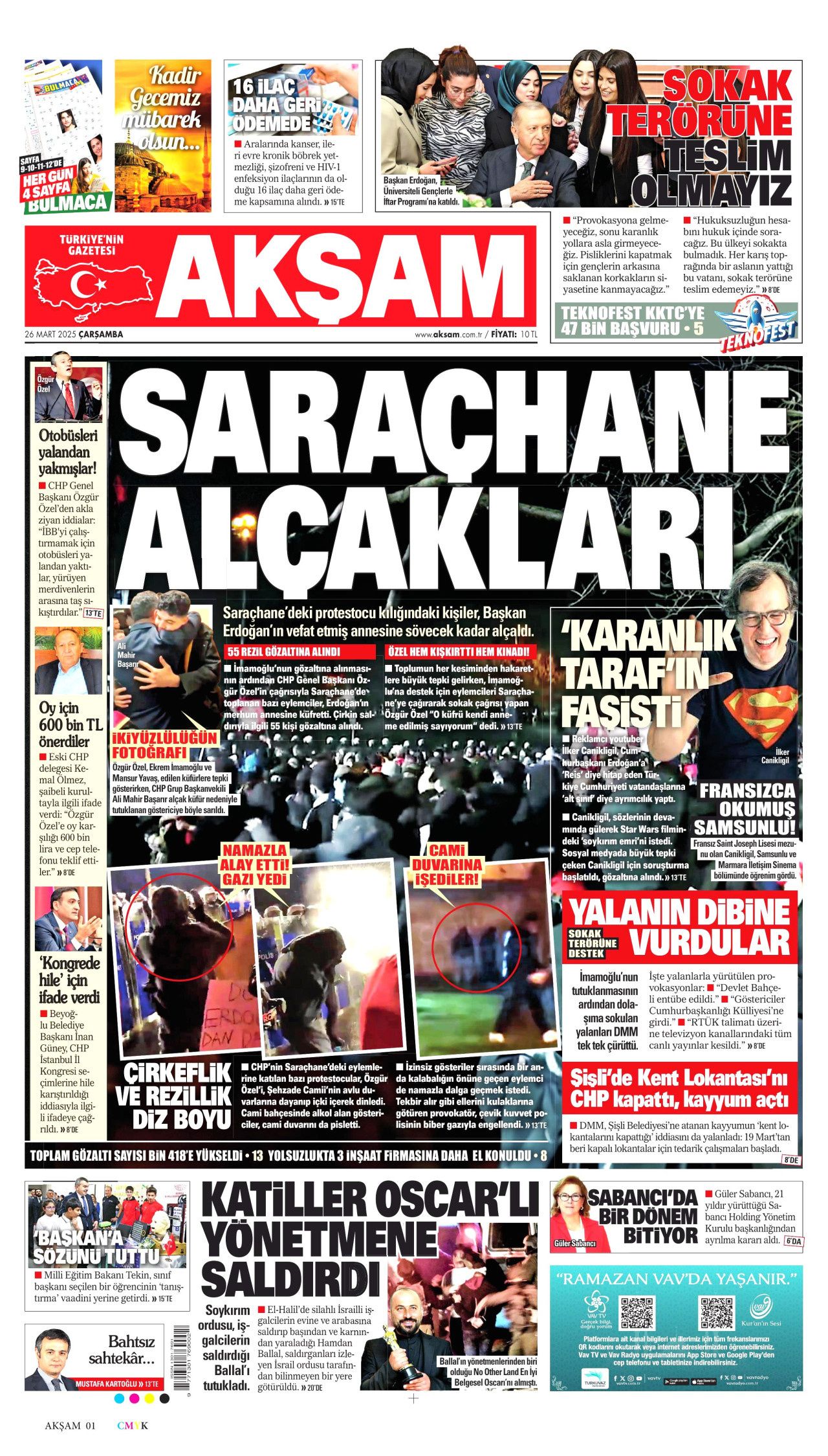 Nefret dalgası yayıyorlar! CHP'de 28 Şubat hortladı! 26 Mart Çarşamba gazete manşetleri 9