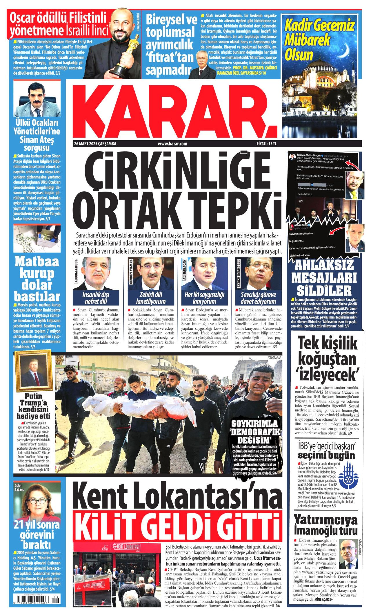 Nefret dalgası yayıyorlar! CHP'de 28 Şubat hortladı! 26 Mart Çarşamba gazete manşetleri 8