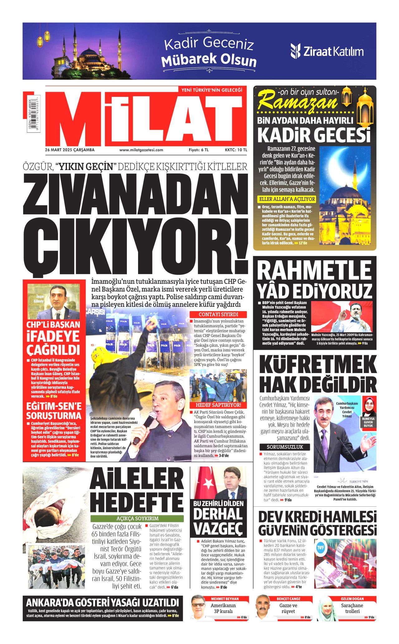 Nefret dalgası yayıyorlar! CHP'de 28 Şubat hortladı! 26 Mart Çarşamba gazete manşetleri 10