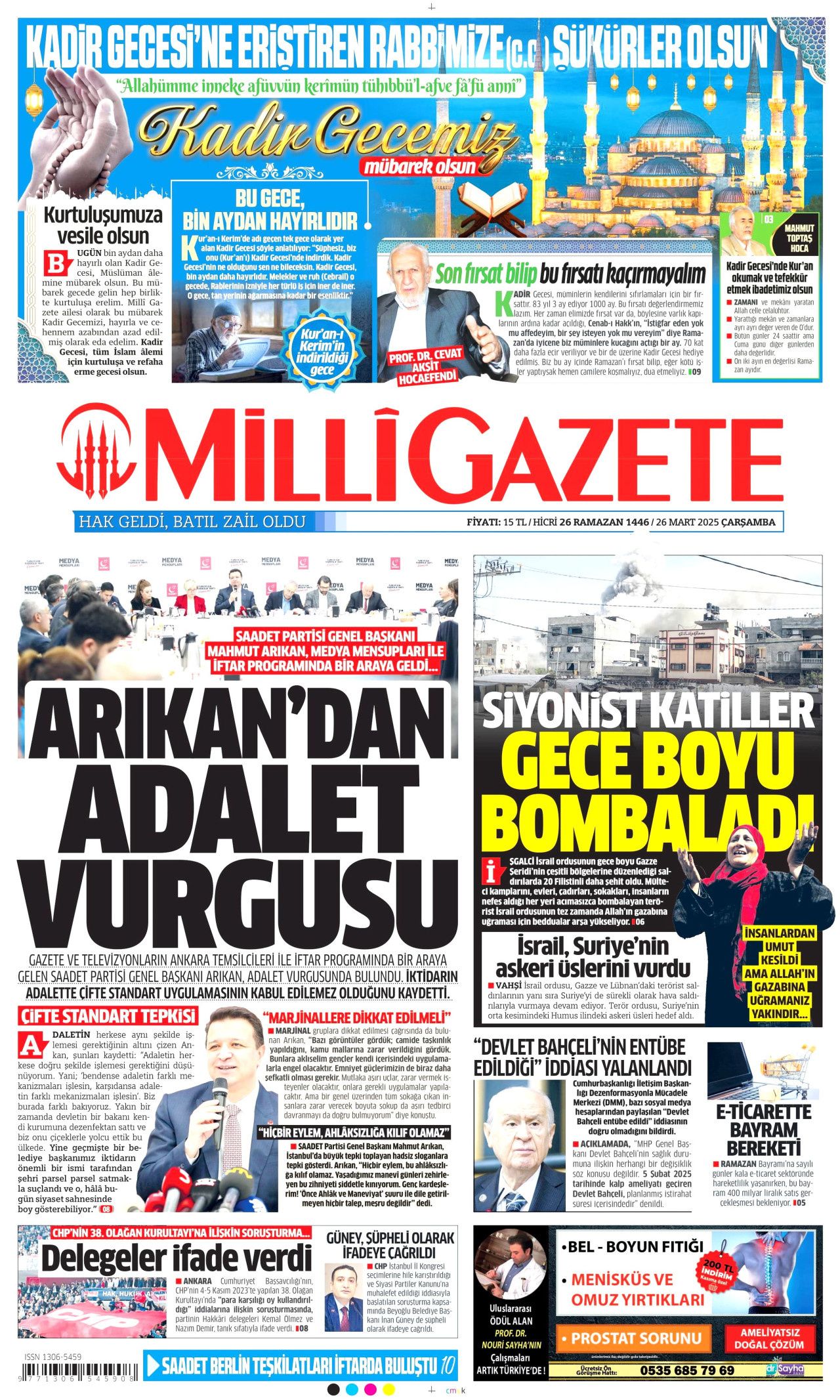 Nefret dalgası yayıyorlar! CHP'de 28 Şubat hortladı! 26 Mart Çarşamba gazete manşetleri 11