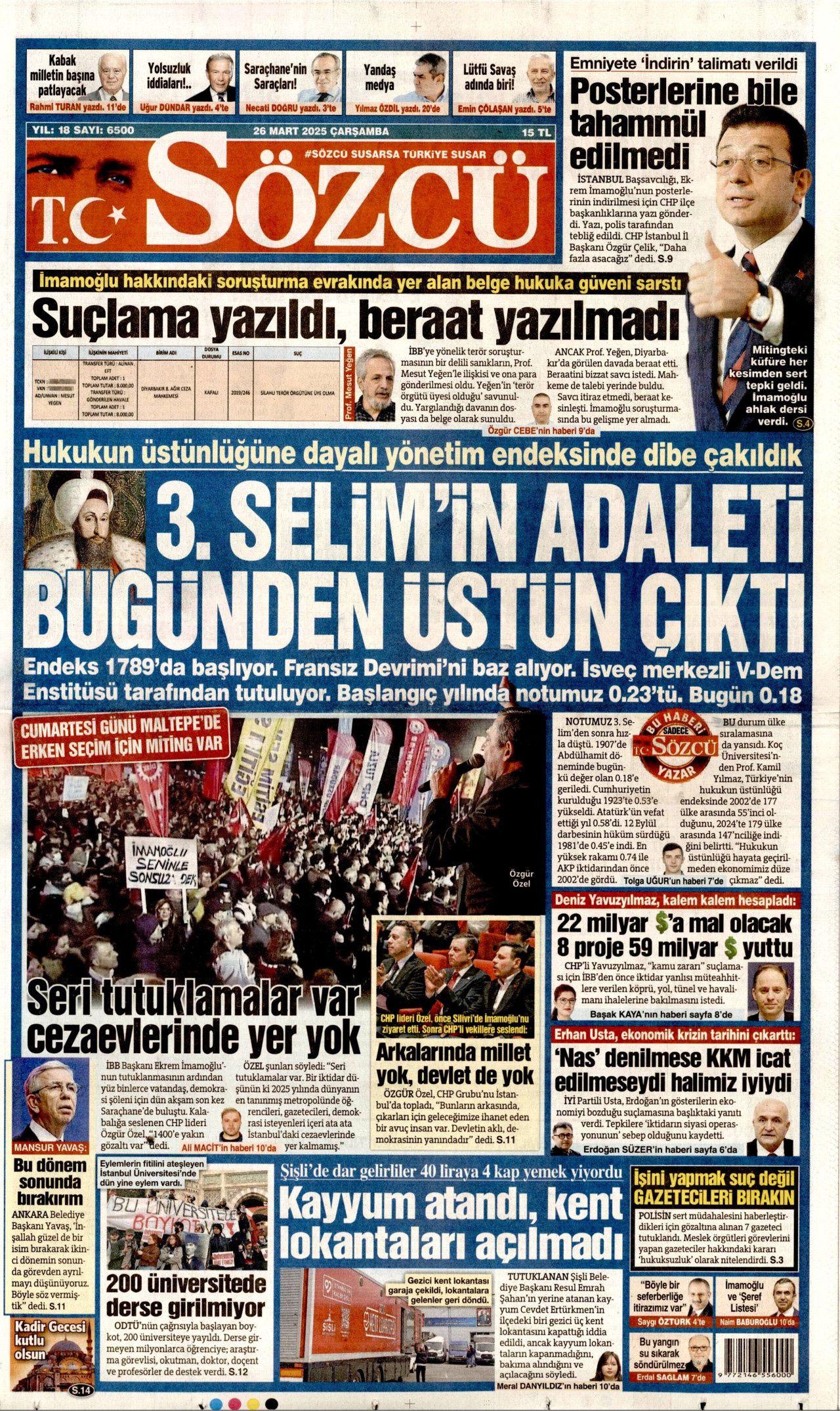 Nefret dalgası yayıyorlar! CHP'de 28 Şubat hortladı! 26 Mart Çarşamba gazete manşetleri 4