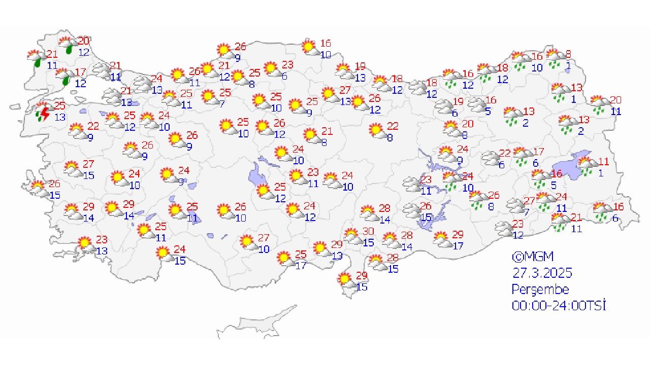 27 Mart 2025 Meteoroloji'den yurt geneli hava durumu tahmin raporu yayınlandı! 81 ilde hava nasıl olacak? 1