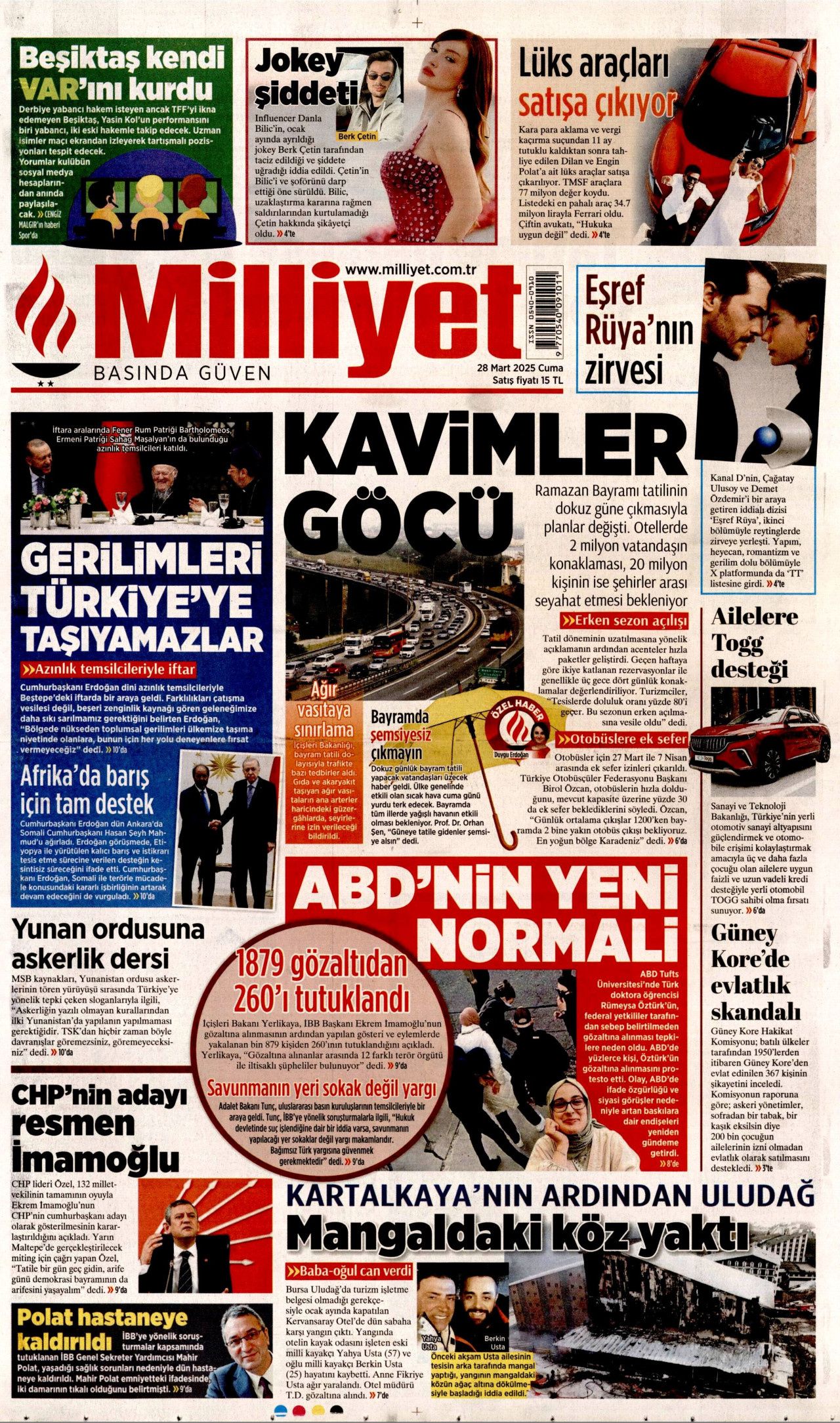 "Çatır çutur paraları indiriyorlar abi" Ferrari'sini 21 milyona satan işadamının telefon görüşmesinde şok detaylar... İşte günün gazete manşetleri... 7