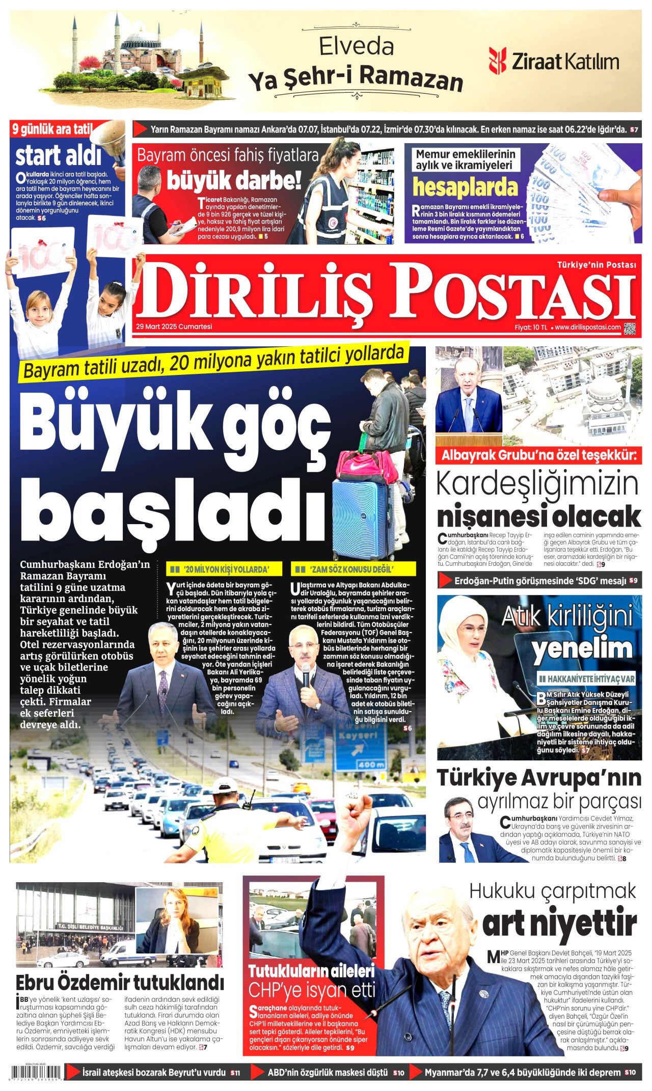Su verdik almadılar! Rumlar su kesintisine başladı! KKTC'nin teklifini reddettiler... İşte 29 Mart Cumartesi gazete manşetleri 17