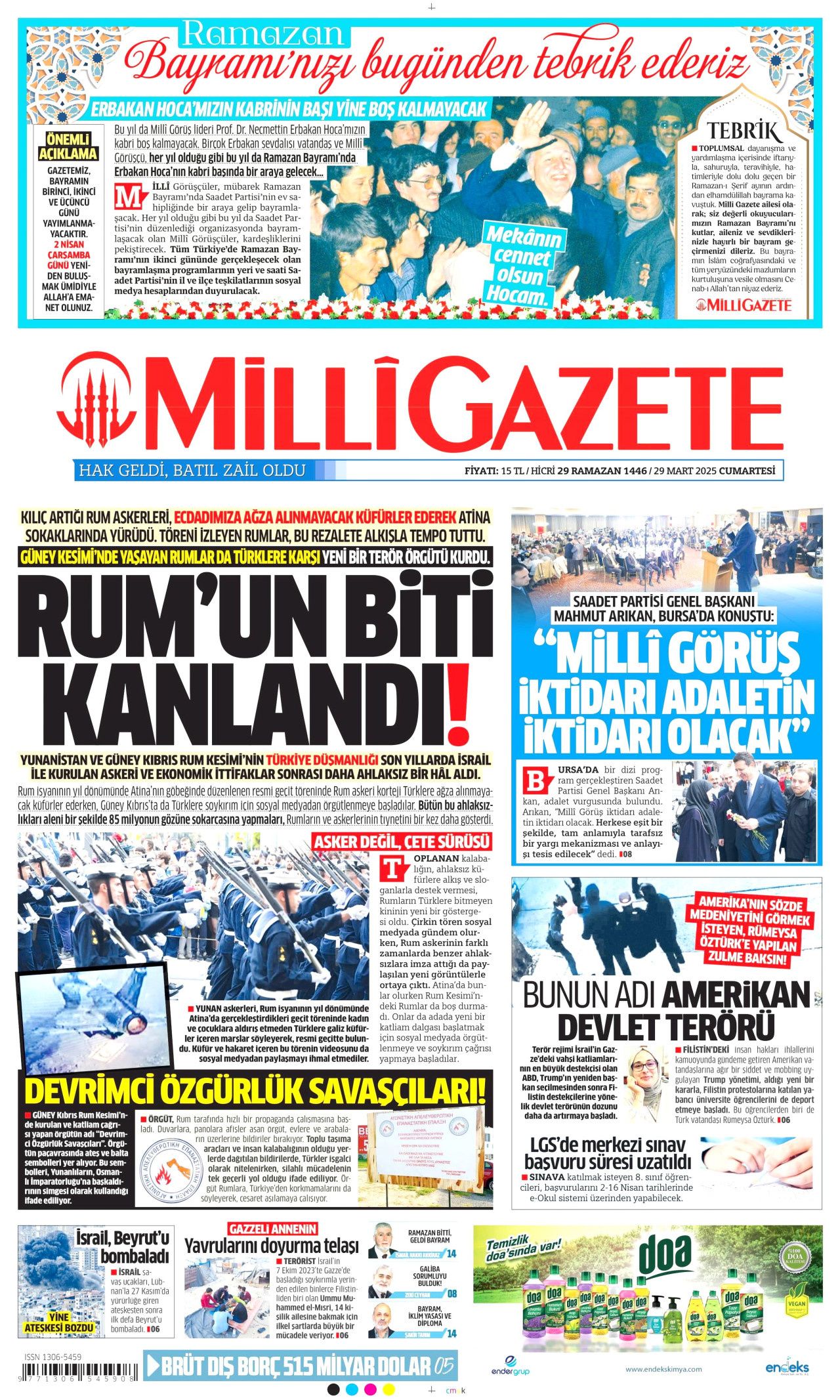Su verdik almadılar! Rumlar su kesintisine başladı! KKTC'nin teklifini reddettiler... İşte 29 Mart Cumartesi gazete manşetleri 13