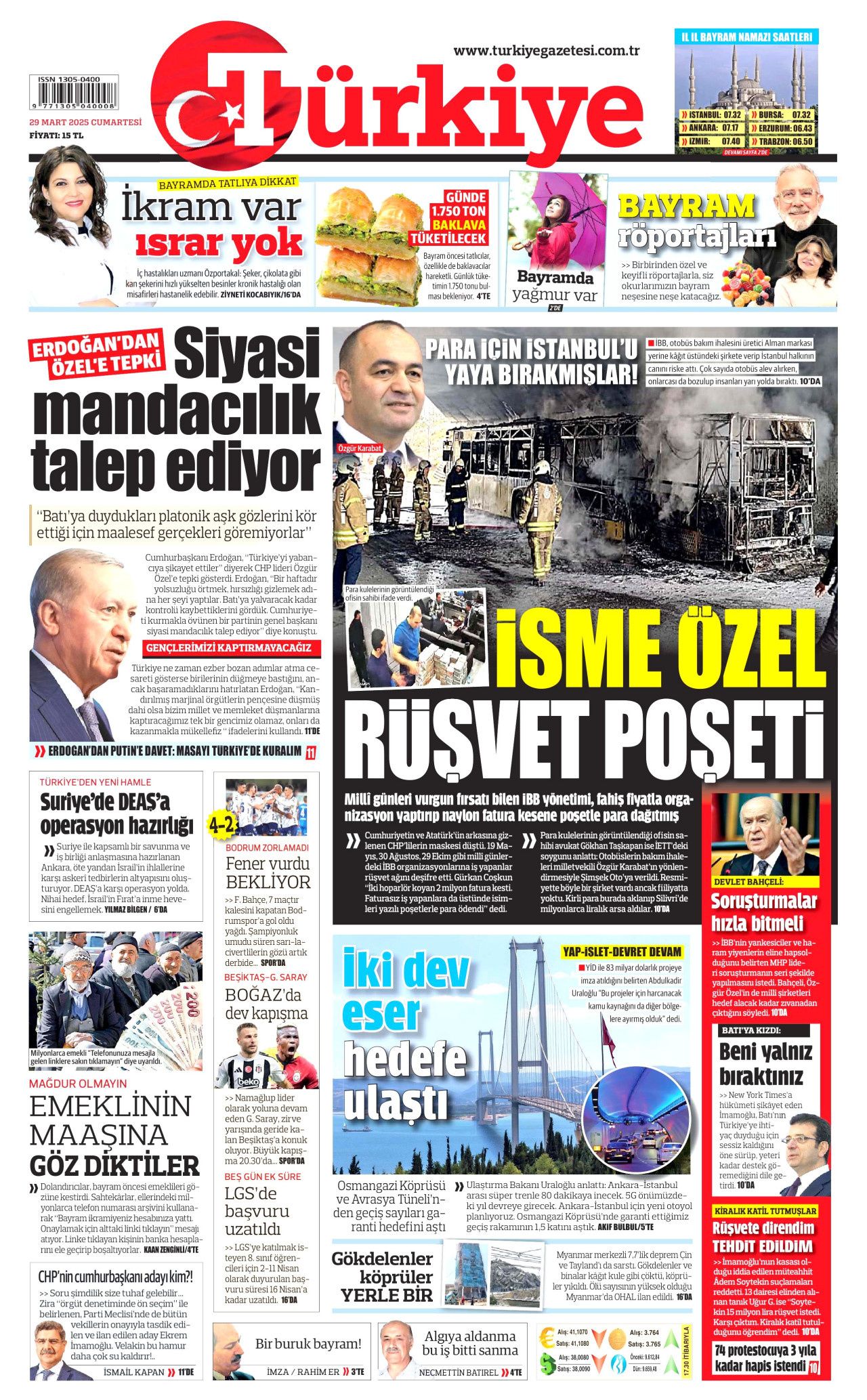 Su verdik almadılar! Rumlar su kesintisine başladı! KKTC'nin teklifini reddettiler... İşte 29 Mart Cumartesi gazete manşetleri 6