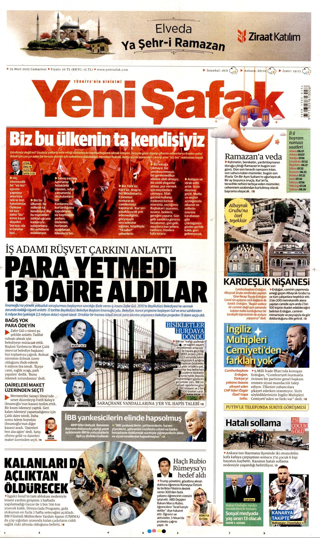 Su verdik almadılar! Rumlar su kesintisine başladı! KKTC'nin teklifini reddettiler... İşte 29 Mart Cumartesi gazete manşetleri 9