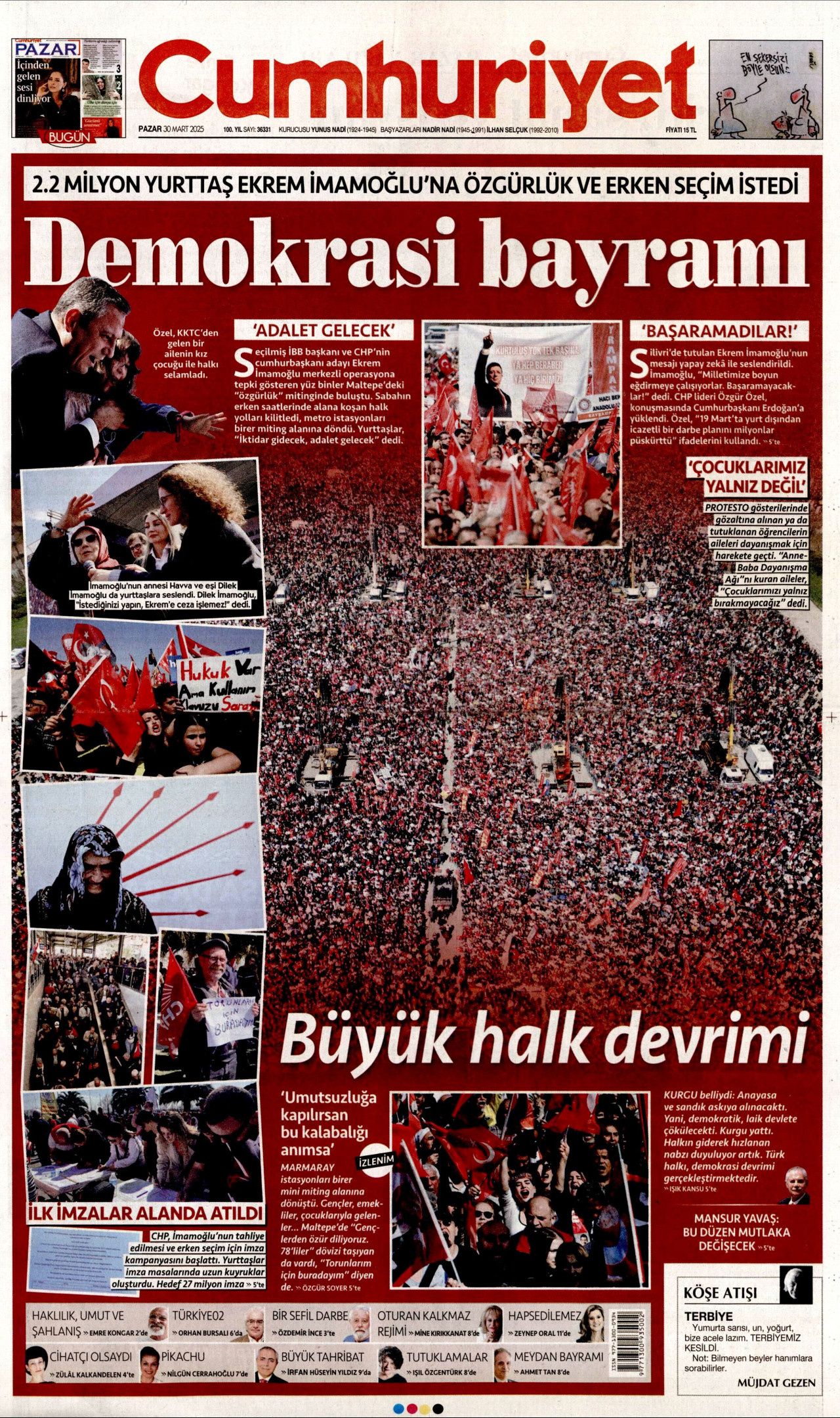 ABD, McCarthy dönemini aratmıyor! Yeni dönem cadı avı! İşte 30 Mart Pazartesi gazete manşetleri... 6