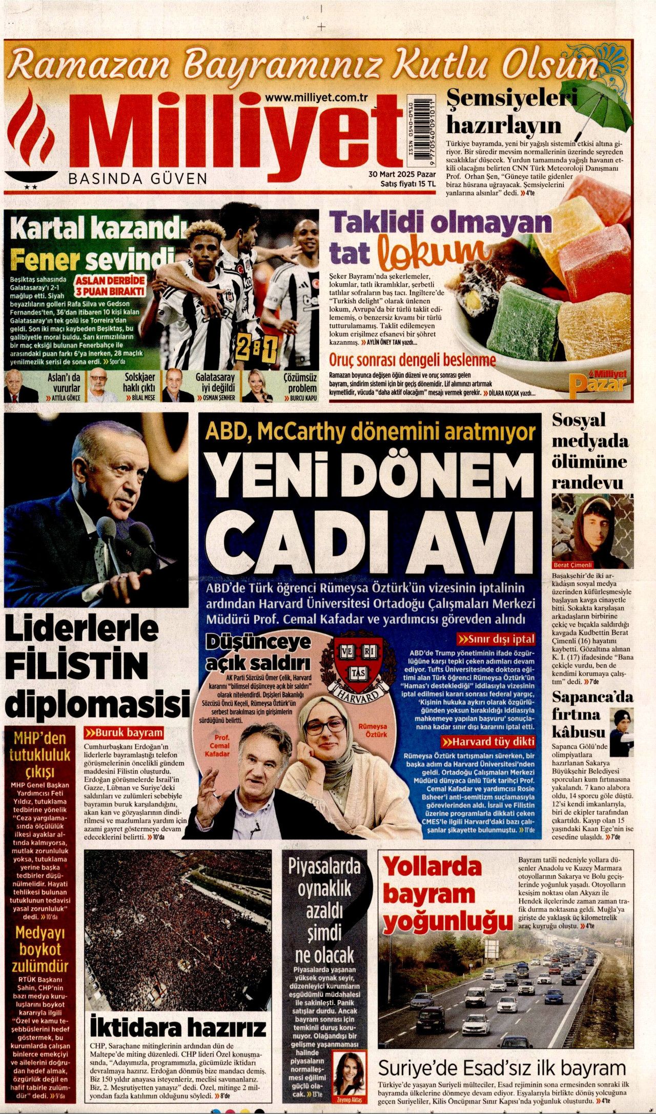 ABD, McCarthy dönemini aratmıyor! Yeni dönem cadı avı! İşte 30 Mart Pazartesi gazete manşetleri... 1