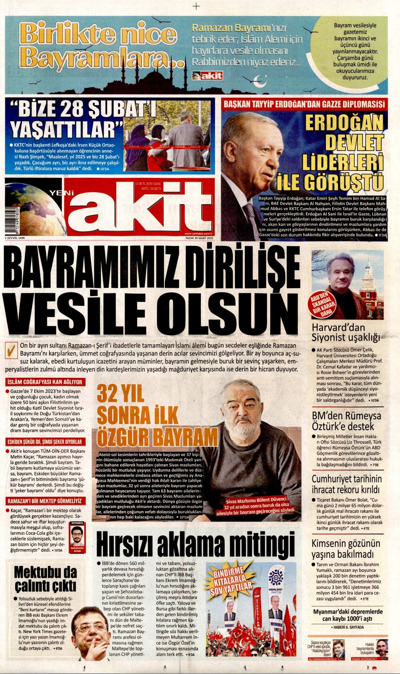 ABD, McCarthy dönemini aratmıyor! Yeni dönem cadı avı! İşte 30 Mart Pazartesi gazete manşetleri... 13