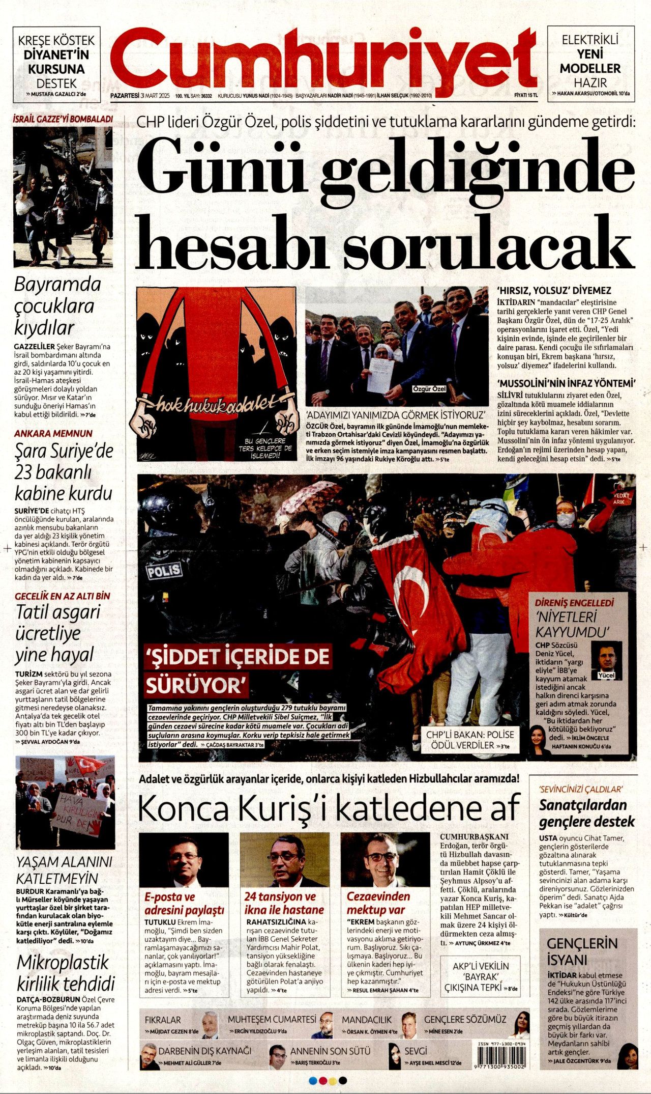 İntihar eden veznedarın eşi haykırdı! "Ahımız tuttu! Eşimin intiharından İmamoğlu sorumlu" 31 Mart Pazartesi gazete manşetleri 6