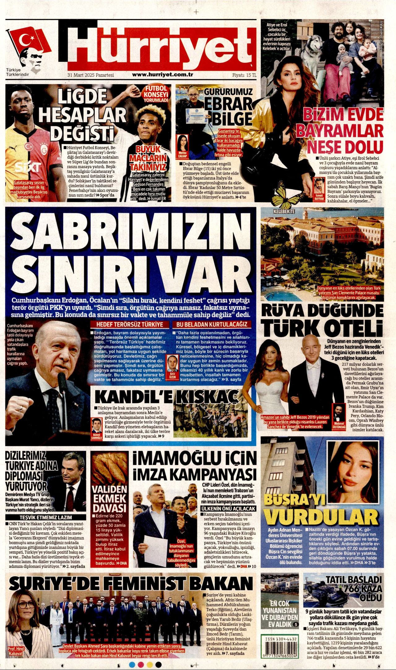 İntihar eden veznedarın eşi haykırdı! "Ahımız tuttu! Eşimin intiharından İmamoğlu sorumlu" 31 Mart Pazartesi gazete manşetleri 1