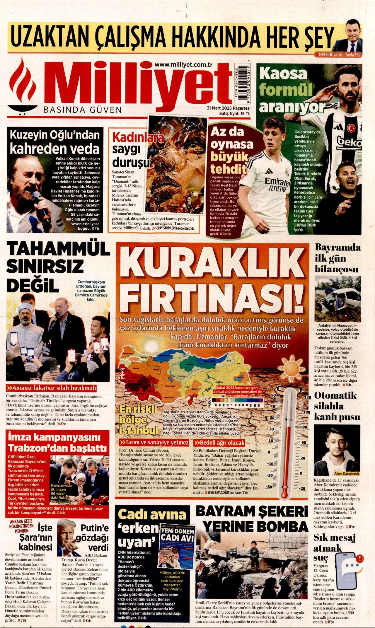 İntihar eden veznedarın eşi haykırdı! "Ahımız tuttu! Eşimin intiharından İmamoğlu sorumlu" 31 Mart Pazartesi gazete manşetleri 3