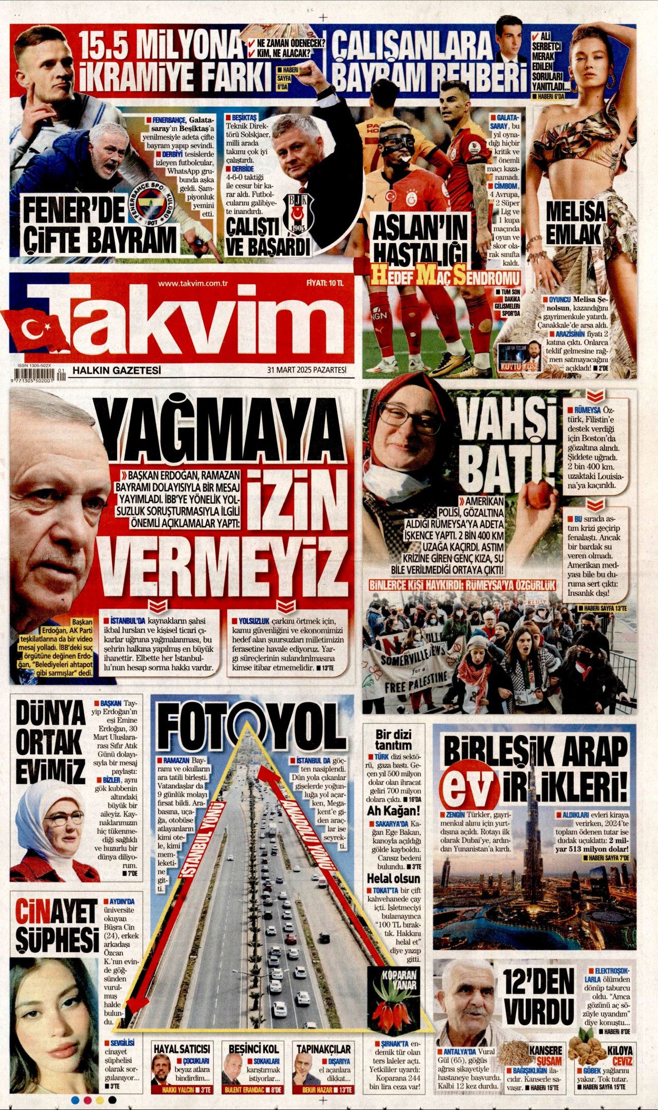 İntihar eden veznedarın eşi haykırdı! "Ahımız tuttu! Eşimin intiharından İmamoğlu sorumlu" 31 Mart Pazartesi gazete manşetleri 14