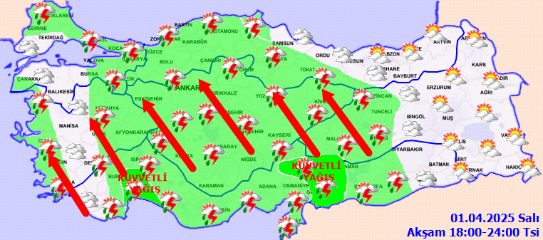 Meteorolojiden 8 il için kuvvetli yağış, fırtına ve toz taşınımı uyarısı! 4