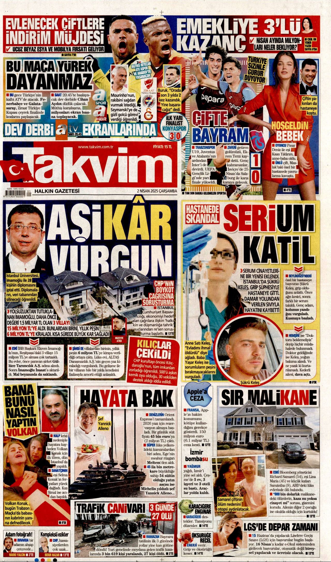 Katil İsrail, 10 günde 322 çocuk katletti! İşte 2 Nisan Çarşamba gazete manşetleri... 14