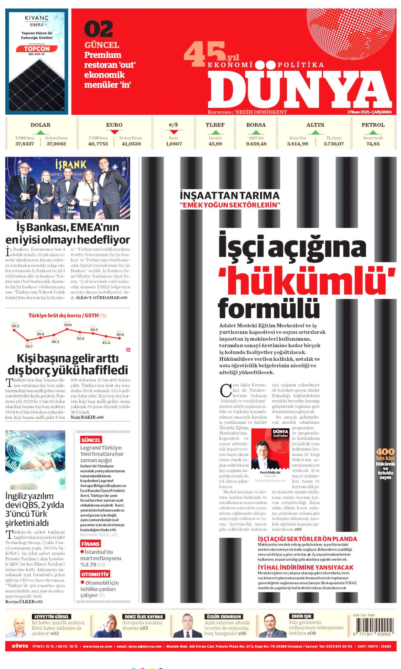 Katil İsrail, 10 günde 322 çocuk katletti! İşte 2 Nisan Çarşamba gazete manşetleri... 16