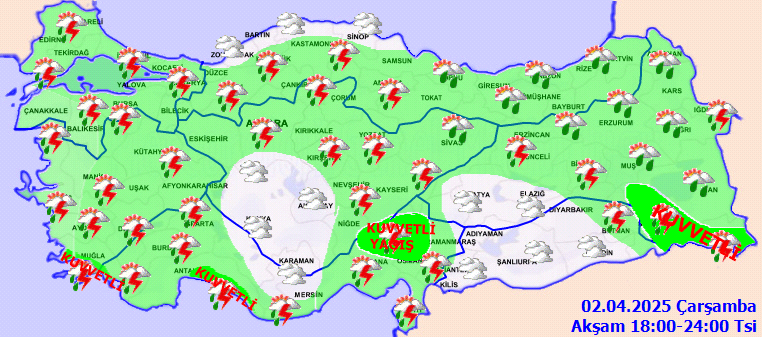 Meteorolojiden 14 il için kuvvetli yağış uyarısı! Fırtına ve toz taşınımına dikkat 4
