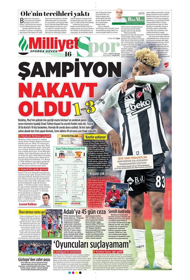 İşte günün spor manşetleri! Galatasaray'ın Fenerbahçe'yi elemesi gündemi belirledi 7