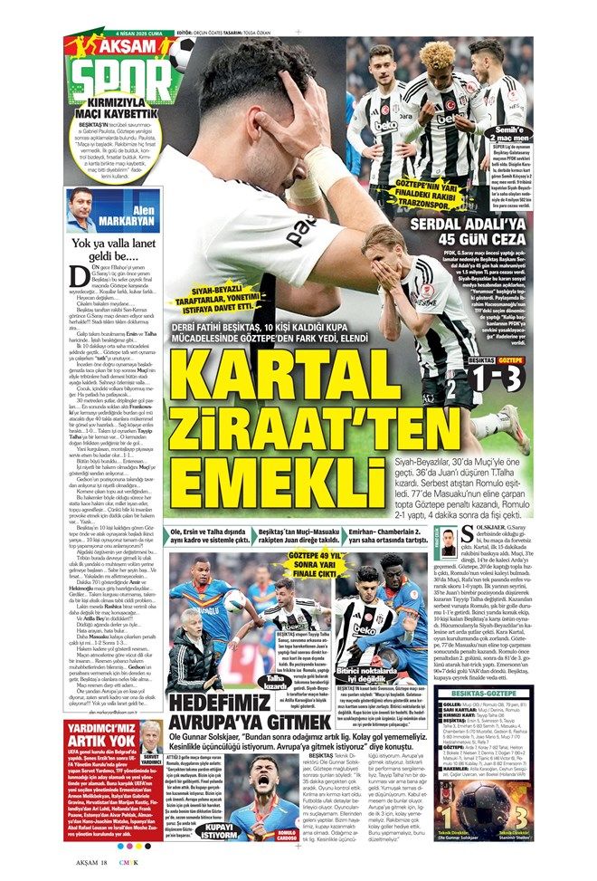 İşte günün spor manşetleri! Galatasaray'ın Fenerbahçe'yi elemesi gündemi belirledi 3